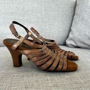 Gold Aerosoles Sandals Heels